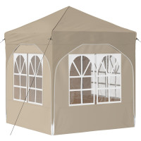 Produktbild för Pop-up Partytält 192 x 192 x 245 cm Gräddvit