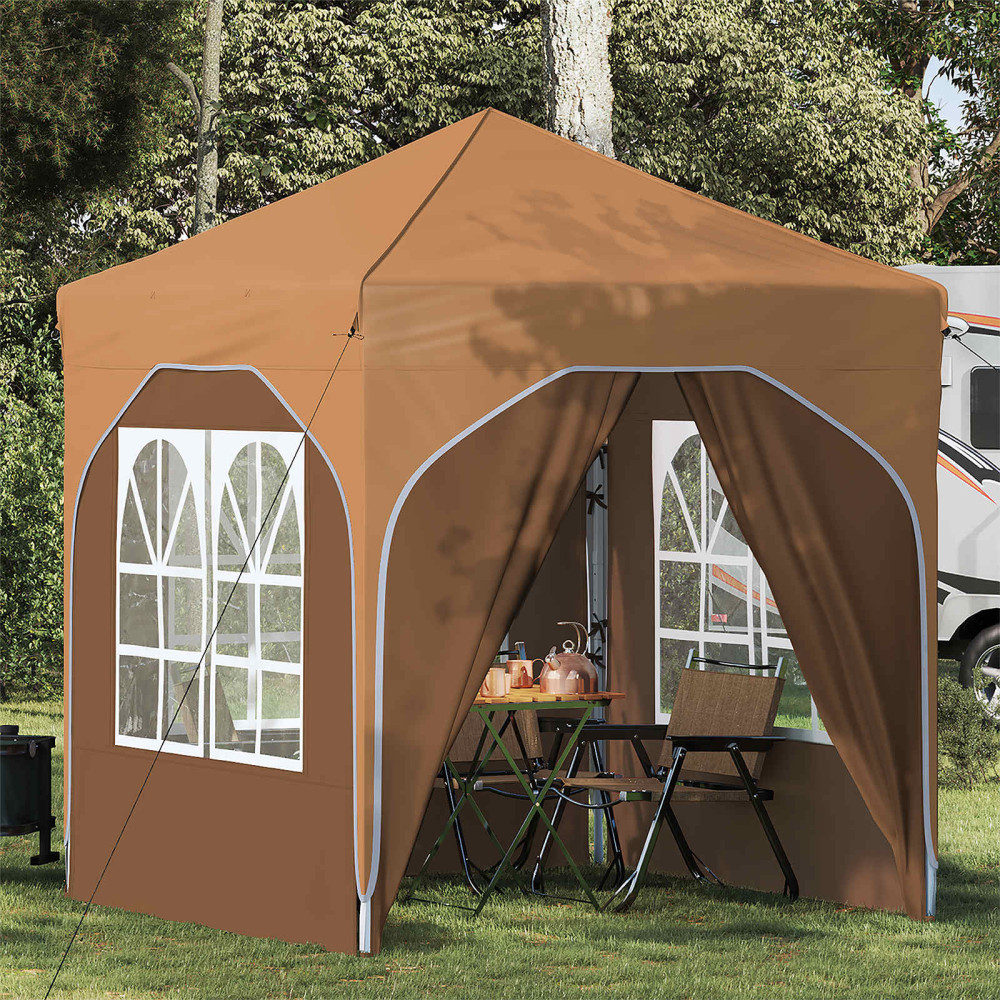 Produktbild för Pop-up Partytält 192 x 192 x 245 cm Beige