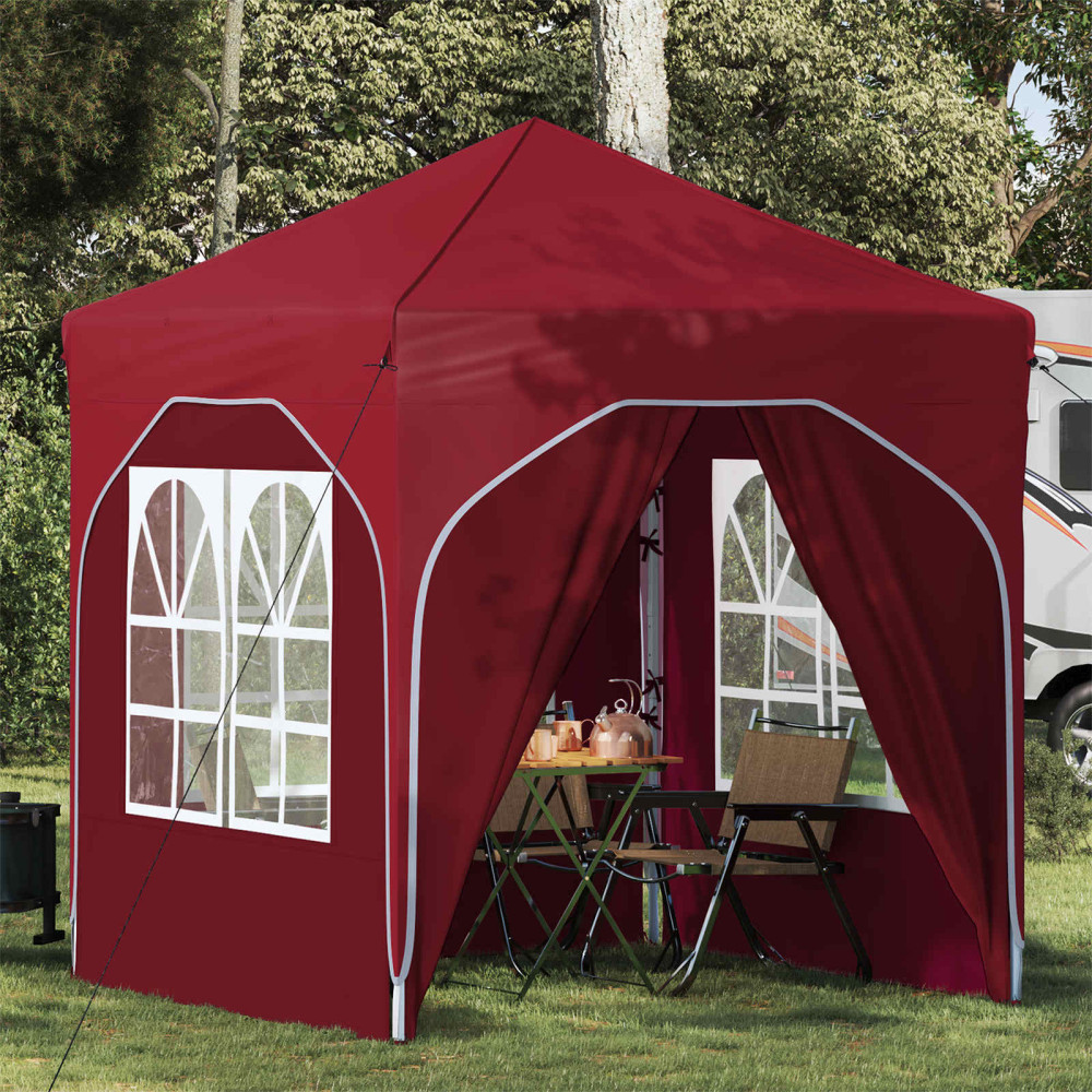 Produktbild för Pop-up Partytält 192 x 192 x 245 cm Vinröd