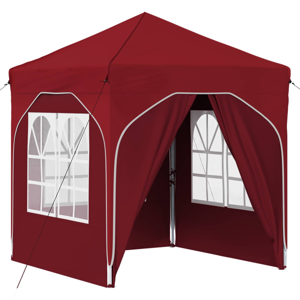 Produktbild för Pop-up Partytält 192 x 192 x 245 cm Vinröd