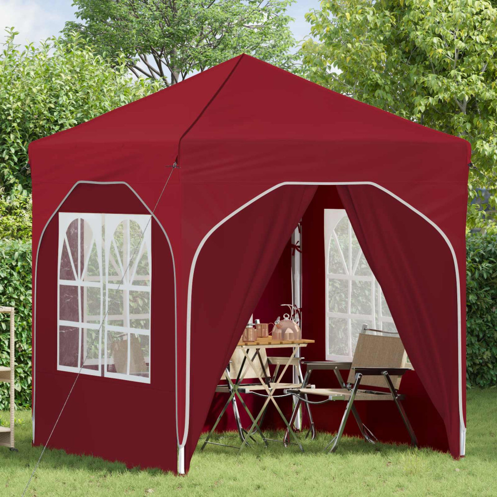 Produktbild för Pop-up Partytält 192 x 192 x 245 cm Vinröd