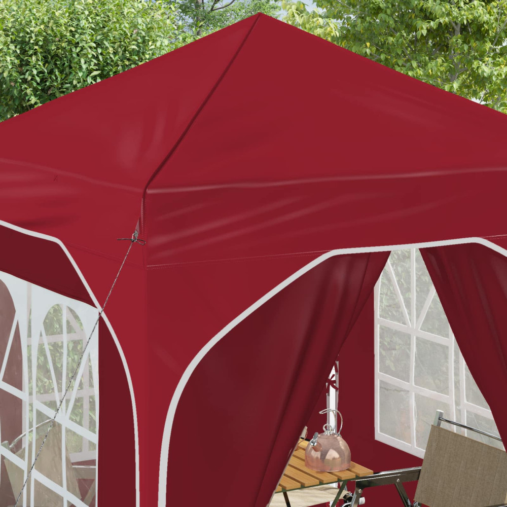 Produktbild för Pop-up Partytält 192 x 192 x 245 cm Vinröd