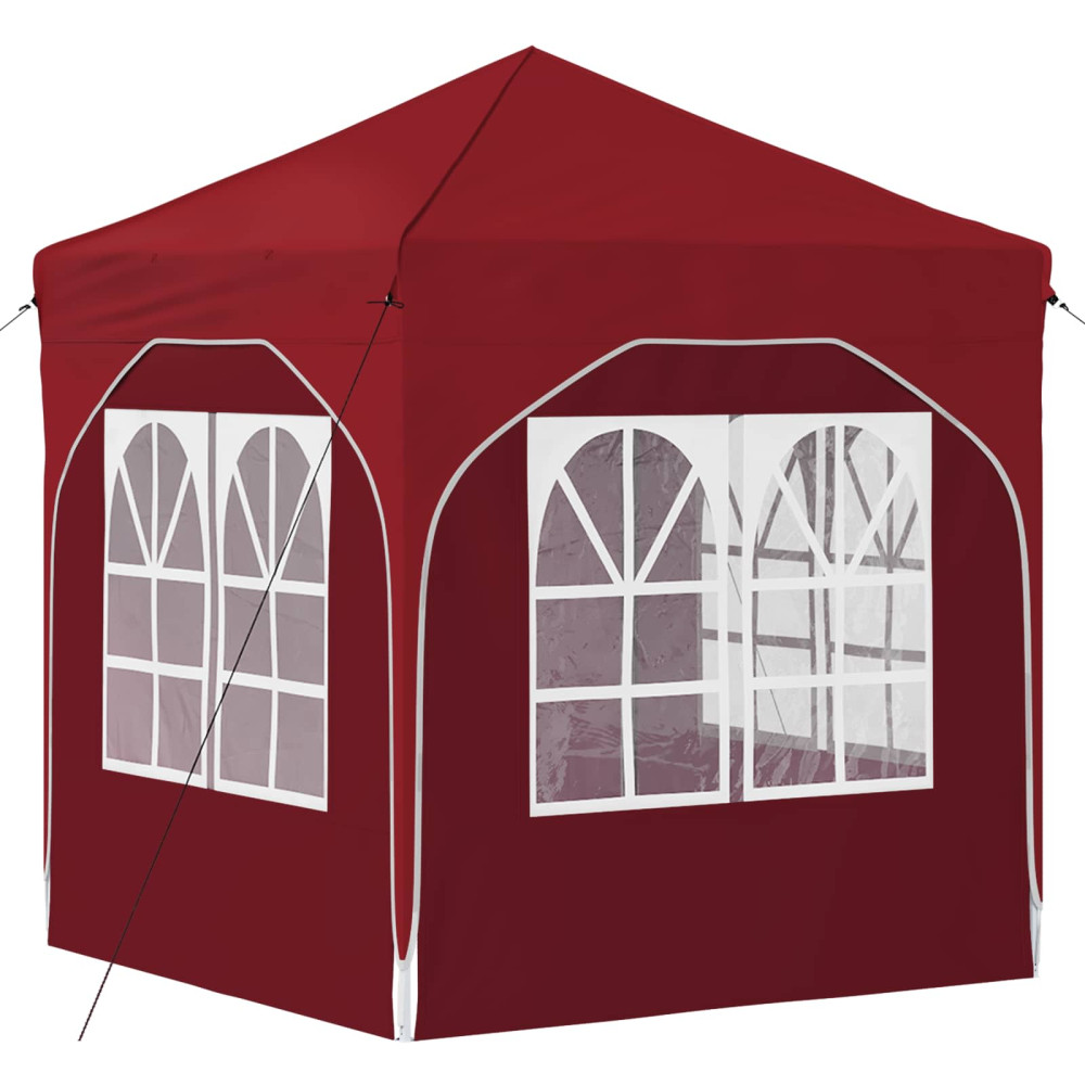 Produktbild för Pop-up Partytält 192 x 192 x 245 cm Vinröd