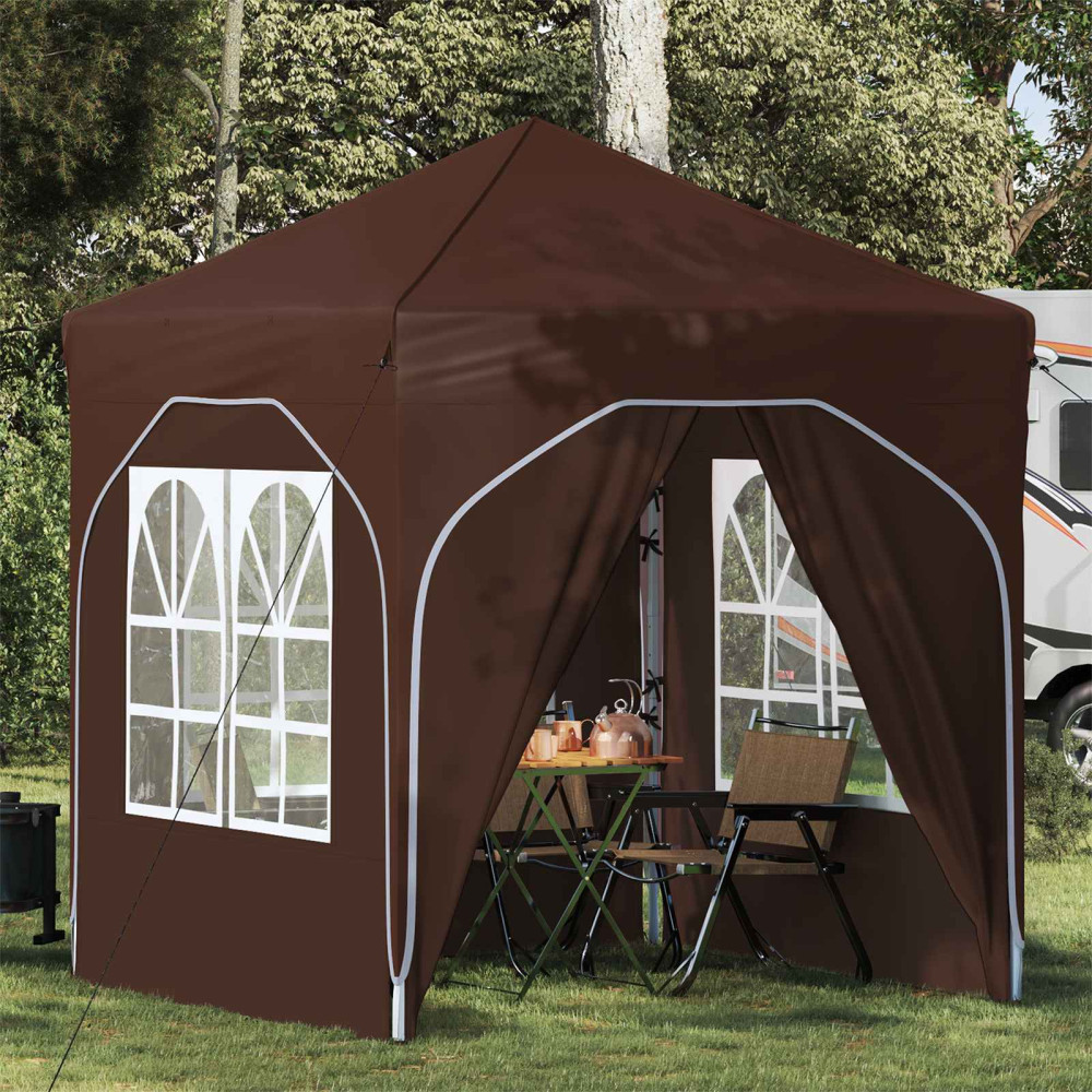 Produktbild för Pop-up Partytält 192 x 192 x 245 cm Brun