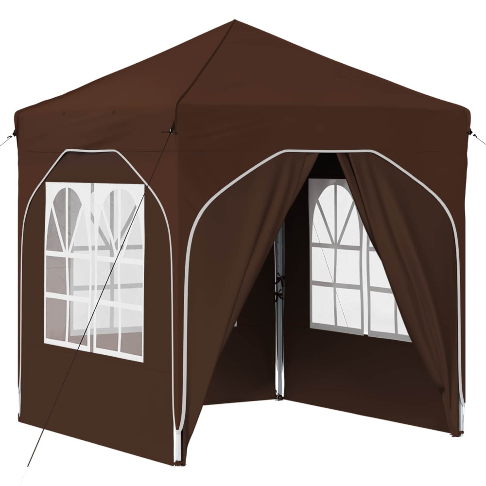 Produktbild för Pop-up Partytält 192 x 192 x 245 cm Brun