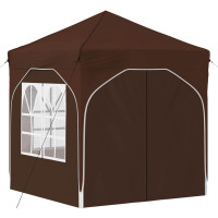 Produktbild för Pop-up Partytält 192 x 192 x 245 cm Brun
