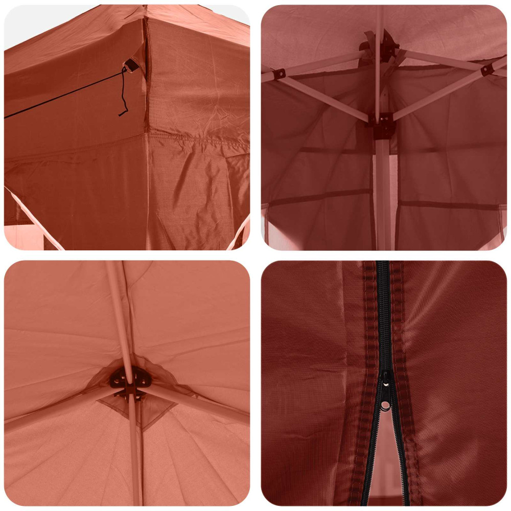Produktbild för Pop-up Partytält 192 x 192 x 245 cm Terracotta