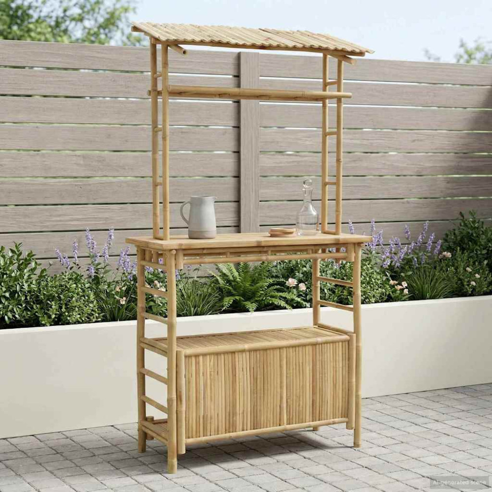 Produktbild för Utomhus Barbord Naturfärg 110 x 50 x 210 cm Bambus