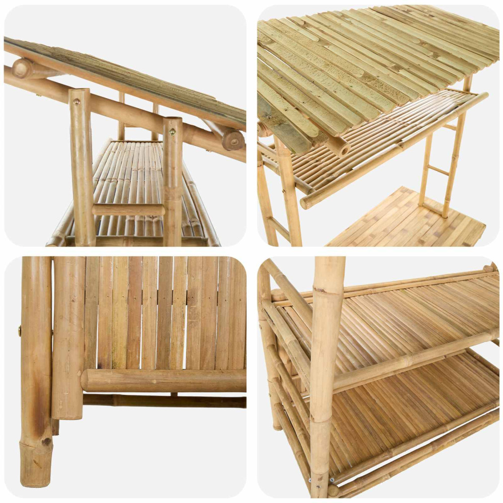 Produktbild för Utomhus Barbord Naturfärg 110 x 50 x 210 cm Bambus