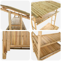 Produktbild för Utomhus Barbord Naturfärg 110 x 50 x 210 cm Bambus