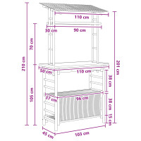 Produktbild för Utomhus Barbord Naturfärg 110 x 50 x 210 cm Bambus