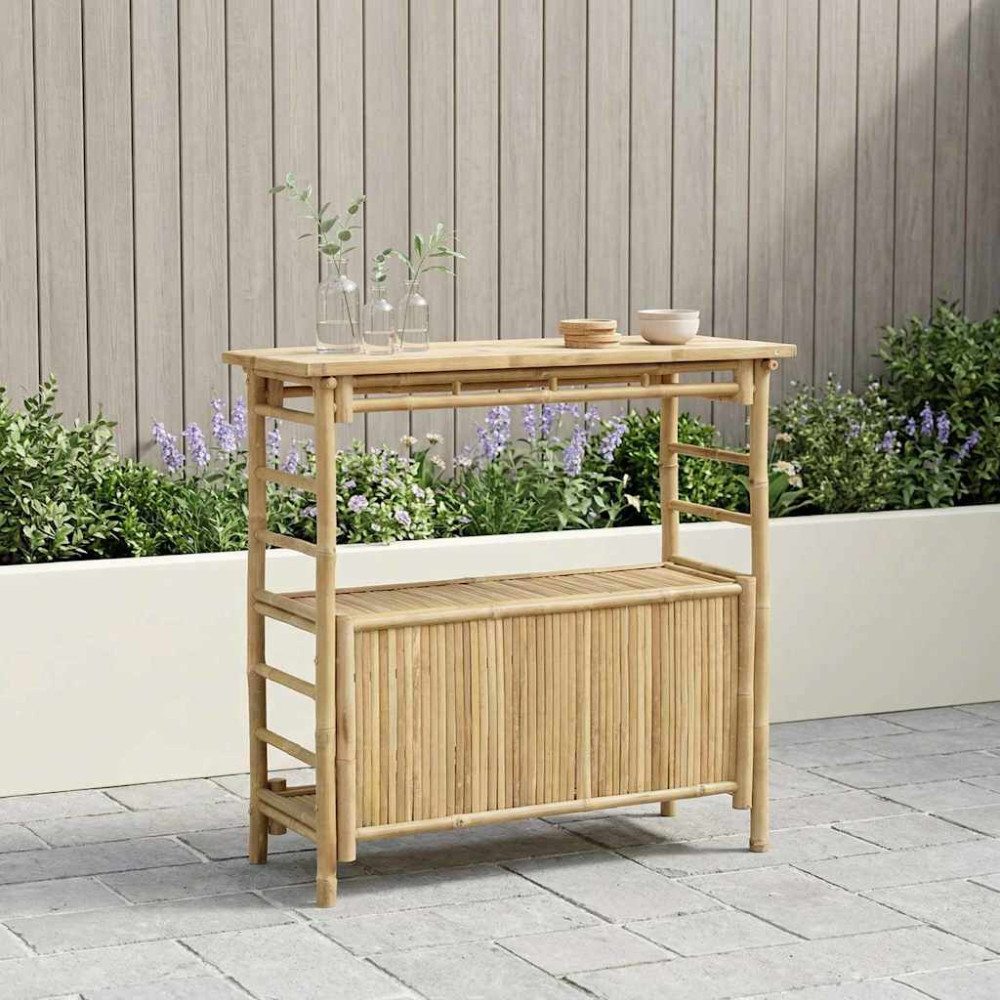 Produktbild för Utomhus Barbord Naturfärg 110 x 50 x 105 cm Bambus
