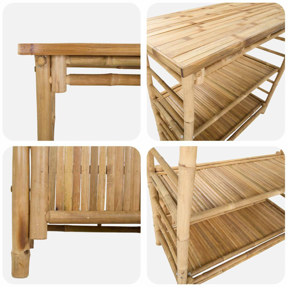 Produktbild för Utomhus Barbord Naturfärg 110 x 50 x 105 cm Bambus