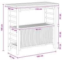 Produktbild för Utomhus Barbord Naturfärg 110 x 50 x 105 cm Bambus