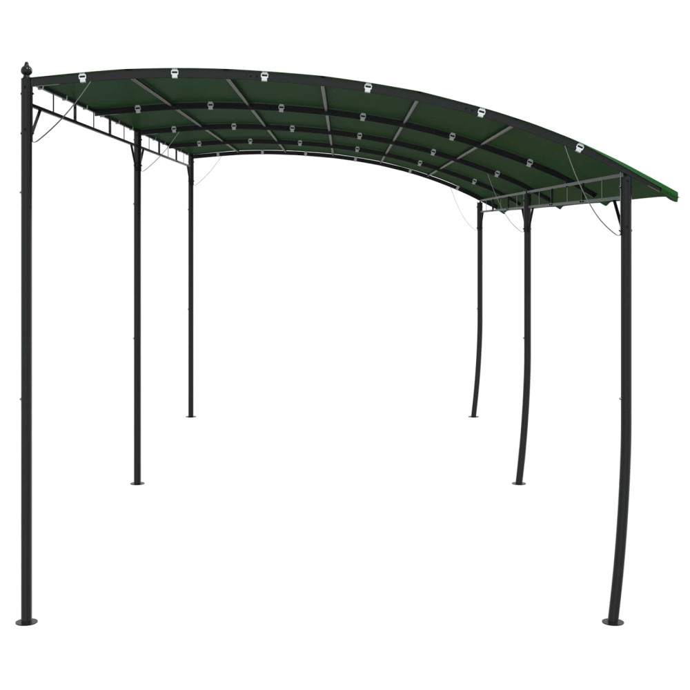 Produktbild för Paviljong 6 x 3 x 2,55 m Grön Pulverlackerat stål och tyg