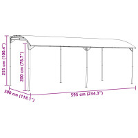 Produktbild för Paviljong 6 x 3 x 2,55 m Grön Pulverlackerat stål och tyg