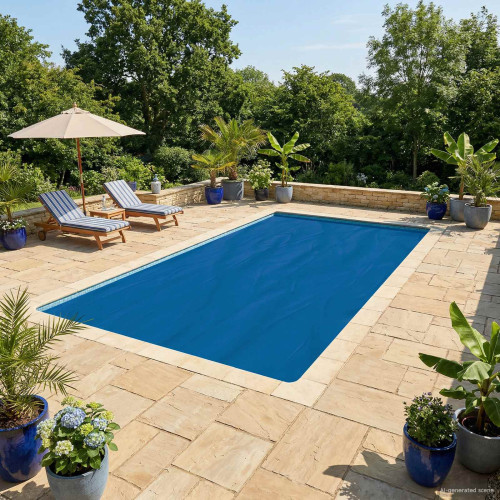 vidaXL Solar Pool Cover Tung Kvalitet 732 x 366 cm 200 μm Fyrkantig PE