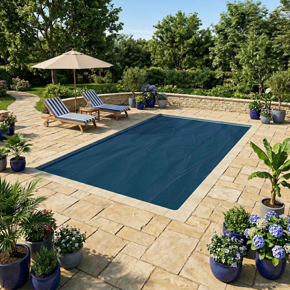 Produktbild för Solar Pool Cover Tung Kvalitet 549 x 274 cm 200 μm Fyrkantig PE