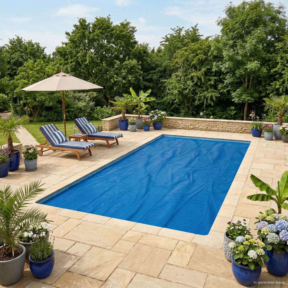 Produktbild för Solar Pool Cover Tung Kvalitet 732 x 366 cm 200 μm Fyrkantig PE
