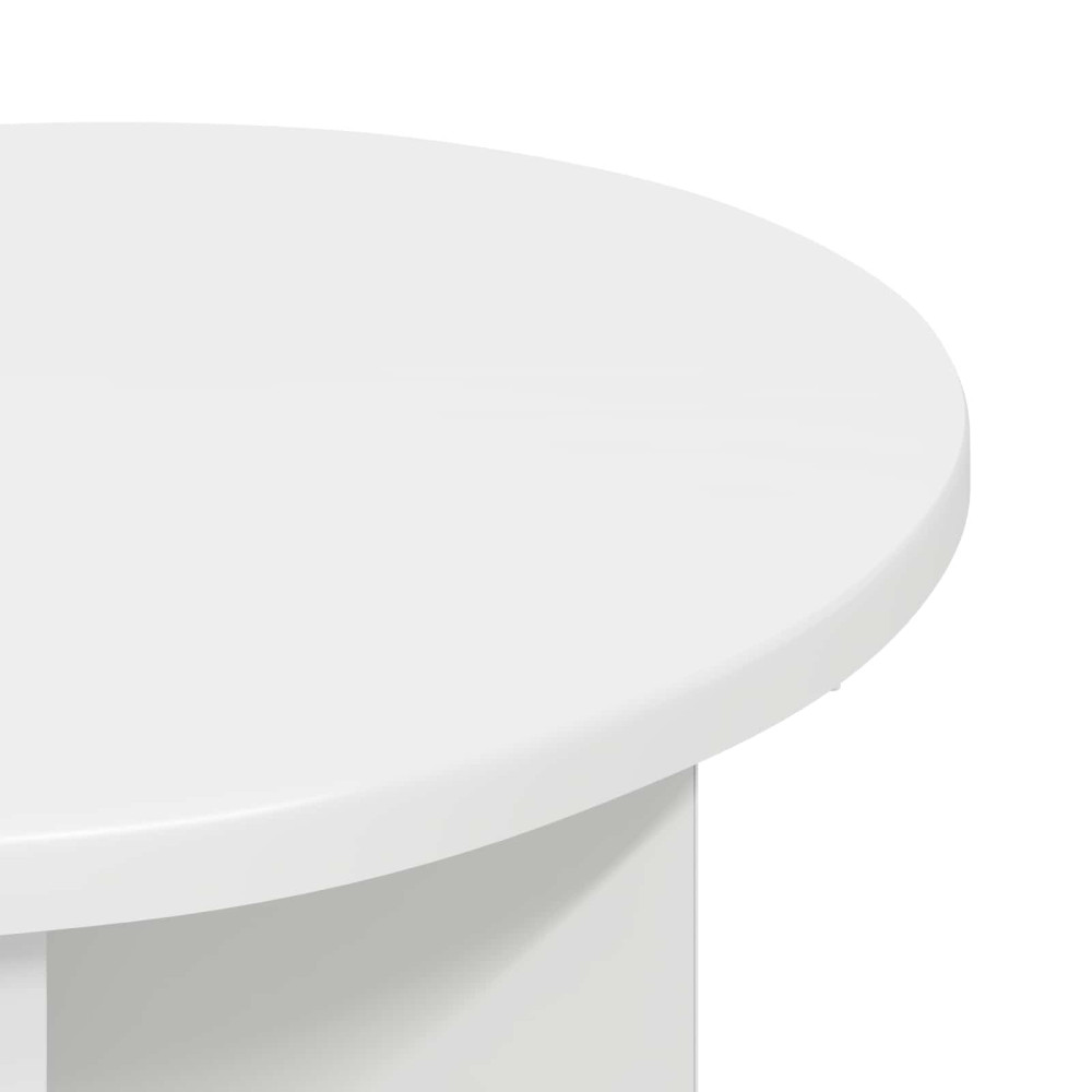 Produktbild för Sidobord med lagring Vit Ø 39 x 38 cm Konstruerat trä