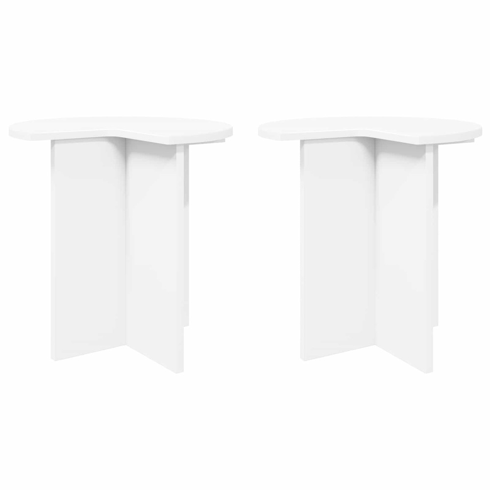 Produktbild för Sidobord med lagring 2 pcs Vit Ø 39 x 38 cm Konstruerat trä