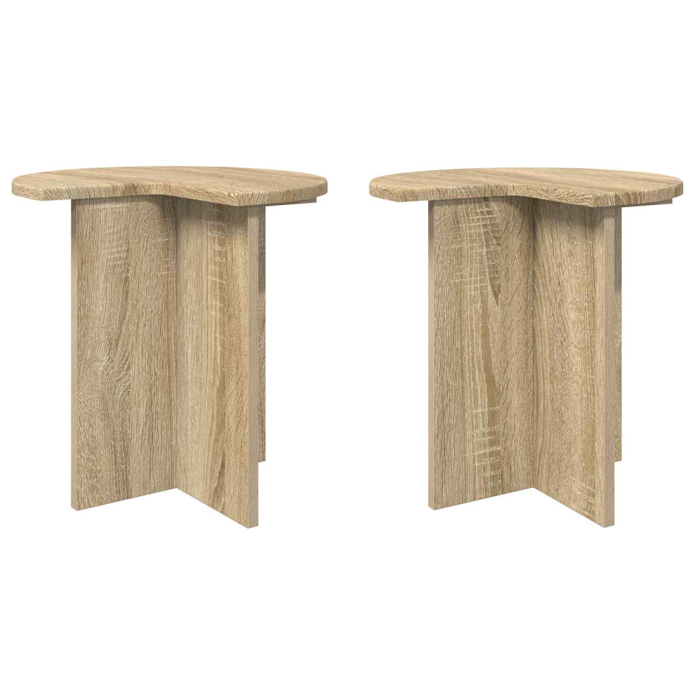 Produktbild för Sidobord 2 pcs Sonoma-ek Ø 39 x 38 cm Konstruerat trä