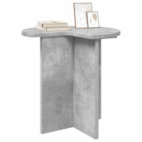 Produktbild för Sidobord med lagring Betonggrå Ø 39 x 38 cm Konstruerat trä