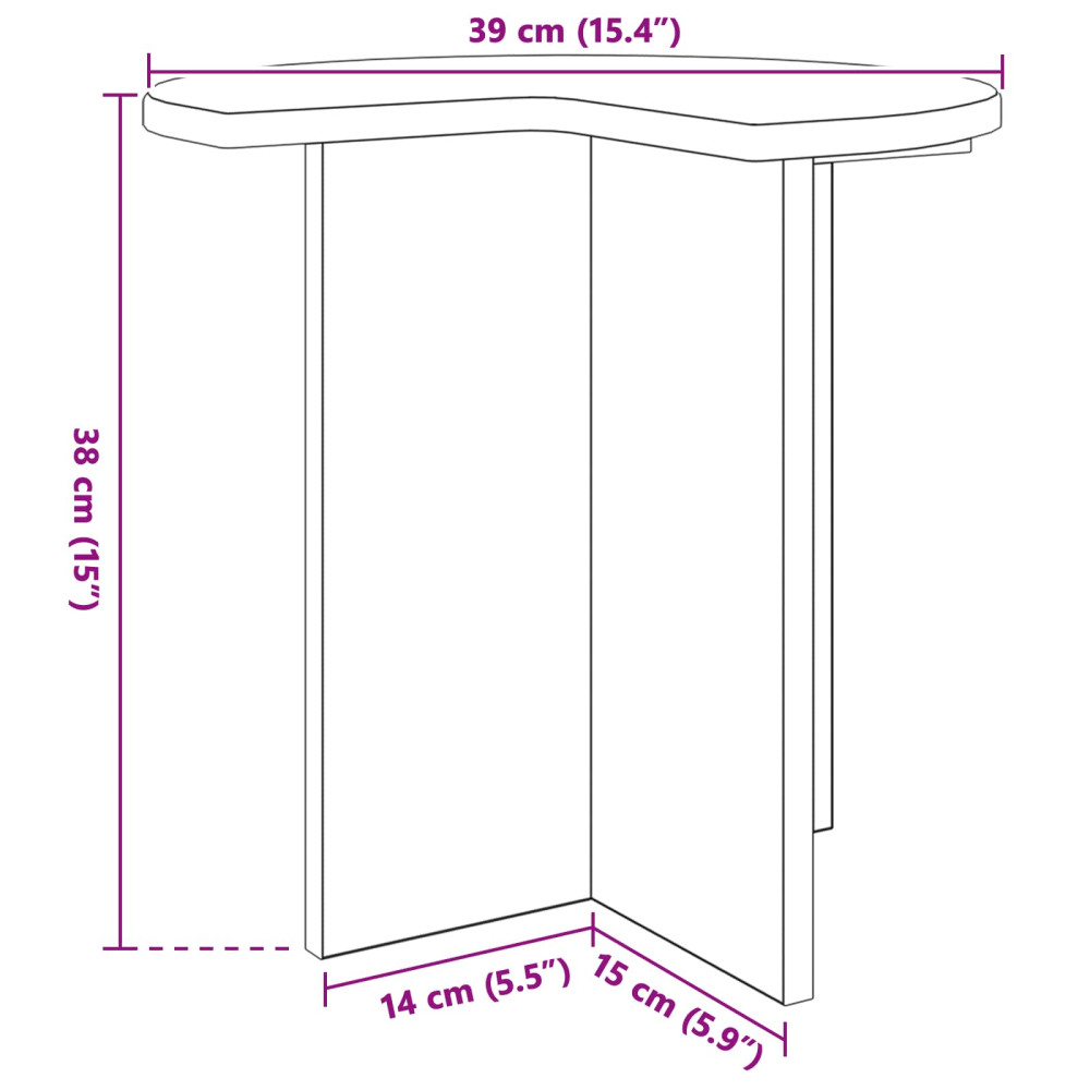 Produktbild för Sidobord med lagring Betonggrå Ø 39 x 38 cm Konstruerat trä