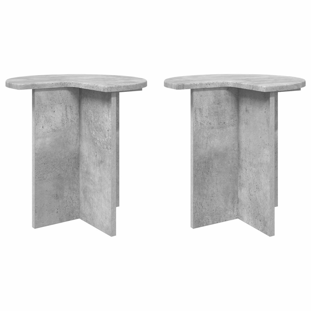 Produktbild för Sidobord 2 pcs Betonggrå Ø 39 x 38 cm Konstruerat trä