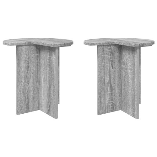 vidaXL Sidobord 2 pcs Grå sonoma-ek Ø 39 x 38 cm Konstruerat trä