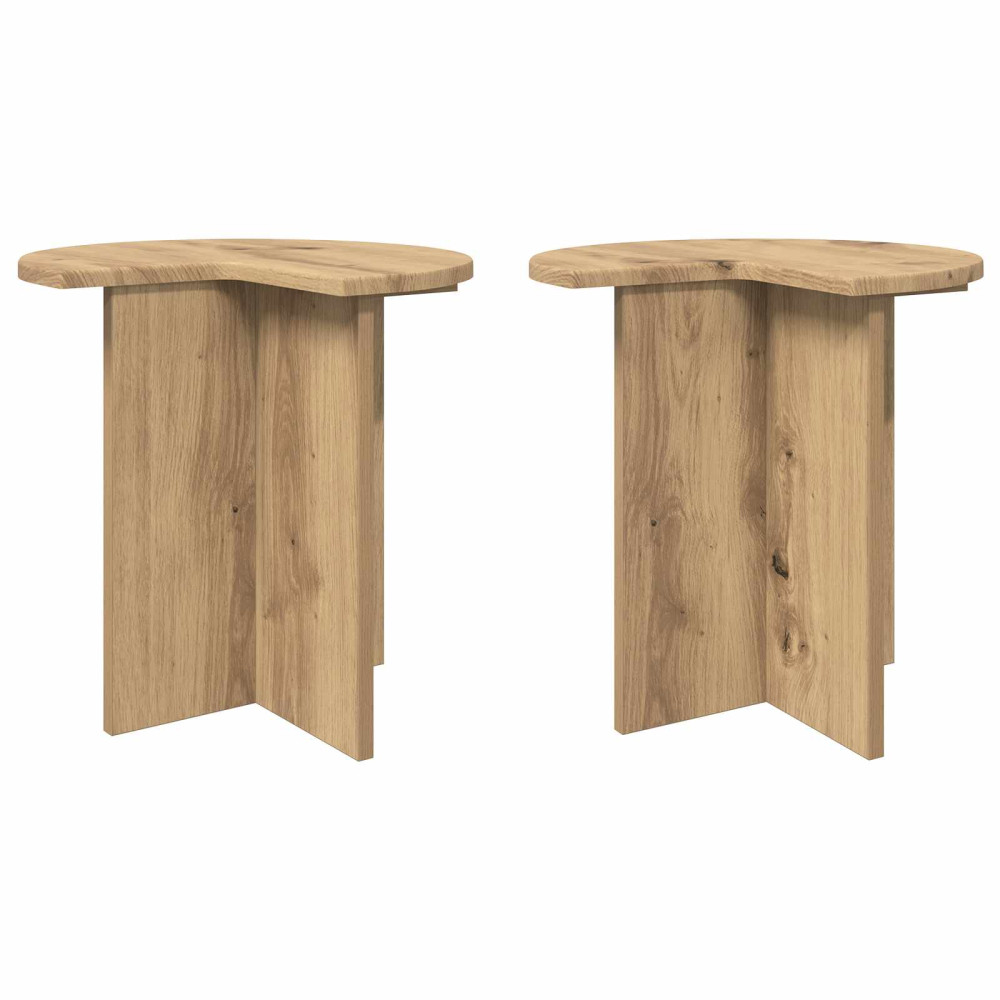 Produktbild för Sidobord 2 pcs Artisan-ek Ø 39 x 38 cm Konstruerat trä