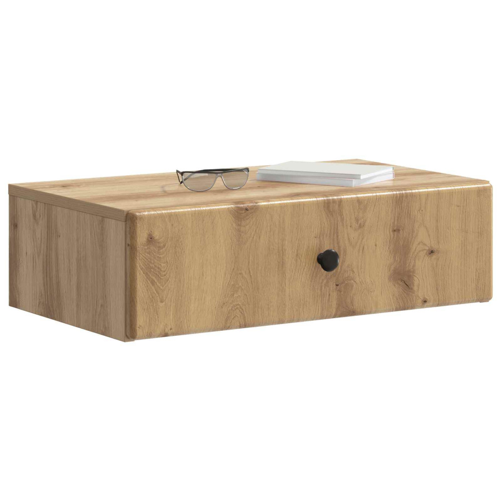 Produktbild för Väggmonterad sidobord Artisan-ek 59 x 34,5 x 17 cm