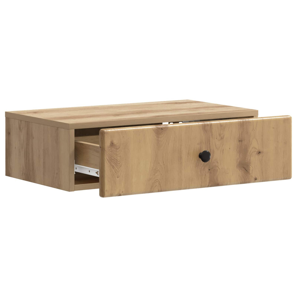 Produktbild för Väggmonterad sidobord Artisan-ek 59 x 34,5 x 17 cm