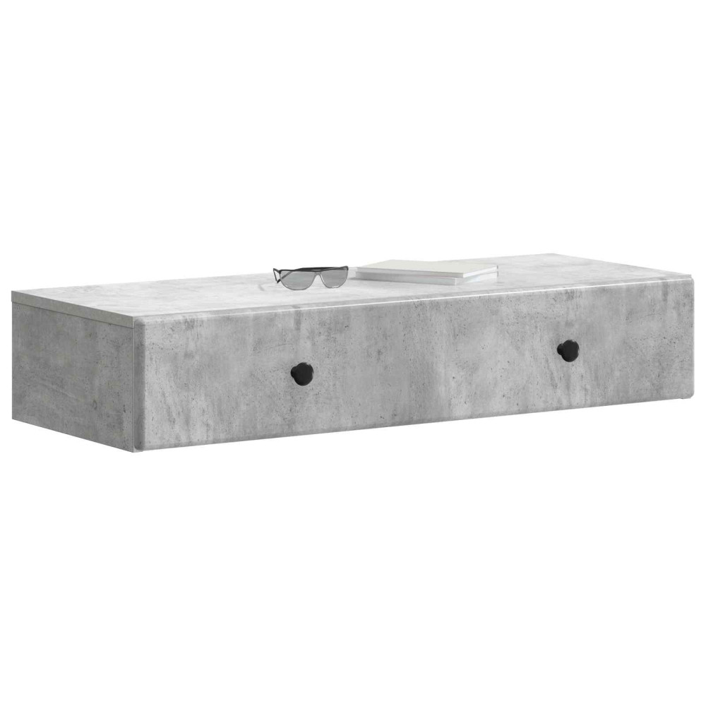 Produktbild för Väggmonterad sidobord Betonggrå 87,5 x 34,5 x 17 cm
