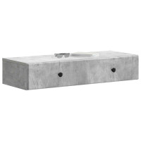 Produktbild för Väggmonterad sidobord Betonggrå 87,5 x 34,5 x 17 cm