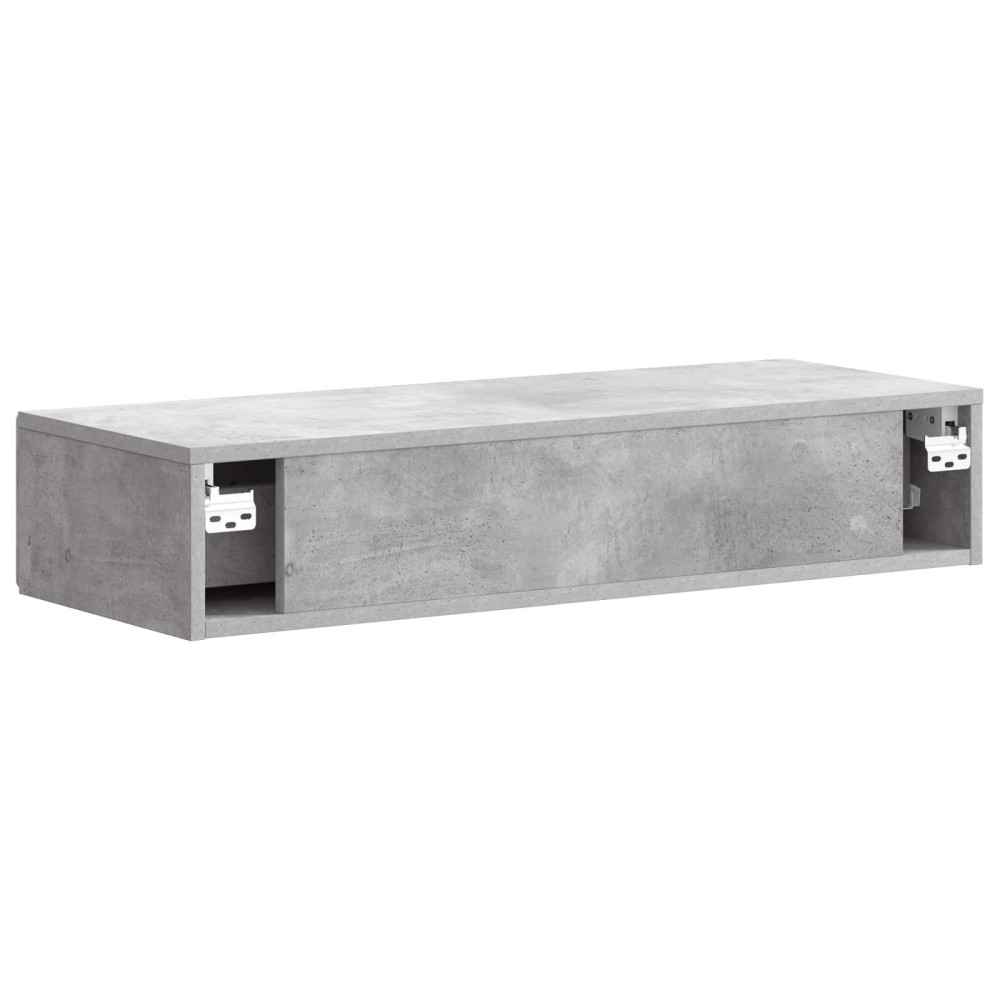 Produktbild för Väggmonterad sidobord Betonggrå 87,5 x 34,5 x 17 cm