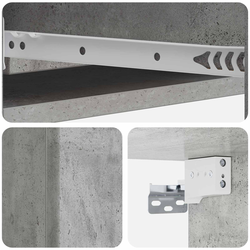 Produktbild för Väggmonterad sidobord Betonggrå 87,5 x 34,5 x 17 cm