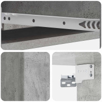 Produktbild för Väggmonterad sidobord Betonggrå 87,5 x 34,5 x 17 cm