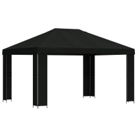 Produktbild för Paviljong 4 × 3 m Svart Polyester och Stål 190 gsm