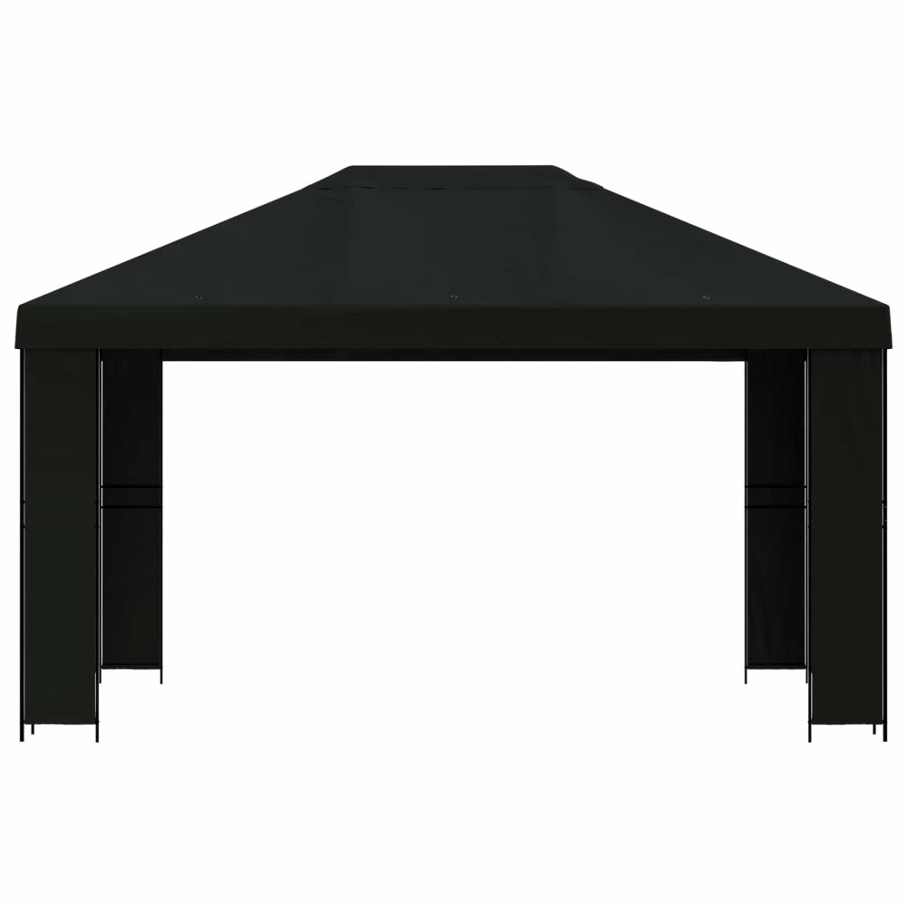 Produktbild för Paviljong 4 × 3 m Svart Polyester och Stål 190 gsm