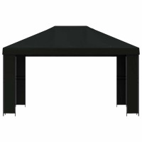 Produktbild för Paviljong 4 × 3 m Svart Polyester och Stål 190 gsm
