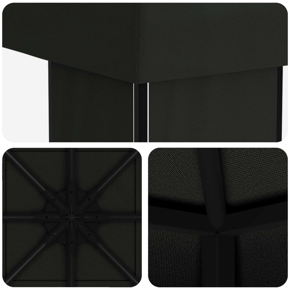 Produktbild för Paviljong 4 × 3 m Svart Polyester och Stål 190 gsm