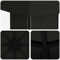 Produktbild för Paviljong 4 × 3 m Svart Polyester och Stål 190 gsm