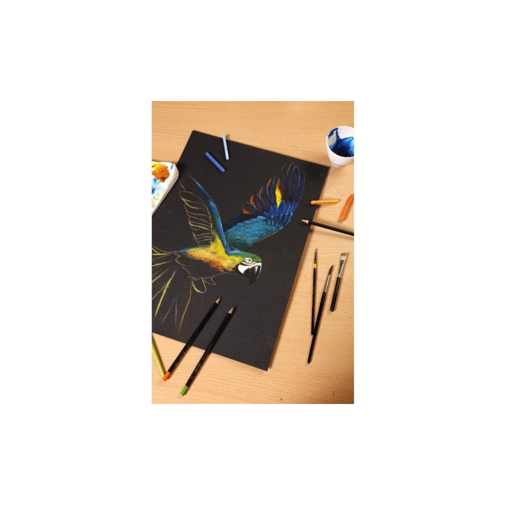 Produktbild för Paint-On Block A2 250 gram 20 ark svart papper, multiteknik,...