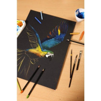 Produktbild för Paint-On Block A2 250 gram 20 ark svart papper, multiteknik,...