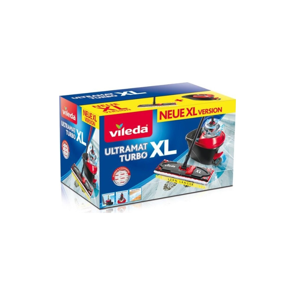 Produktbild för Vileda Ultramat Turbo XL, Laminat, Klinkers, Trä, Torr&våt,...