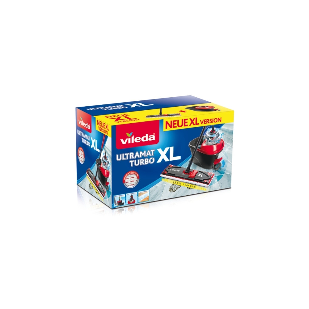 Produktbild för Vileda Ultramat Turbo XL, Laminat, Klinkers, Trä, Torr&våt,...