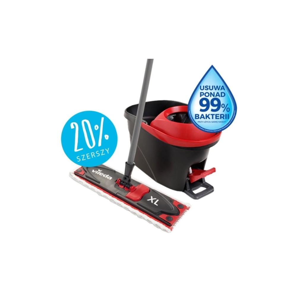 Produktbild för Vileda Ultramat Turbo XL, Laminat, Klinkers, Trä, Torr&våt,...