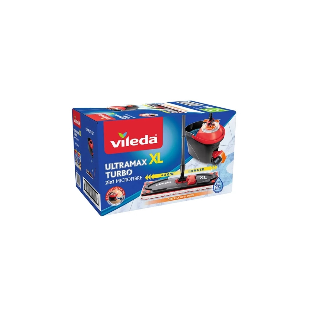 Produktbild för Vileda Ultramat Turbo XL, Laminat, Klinkers, Trä, Torr&våt,...