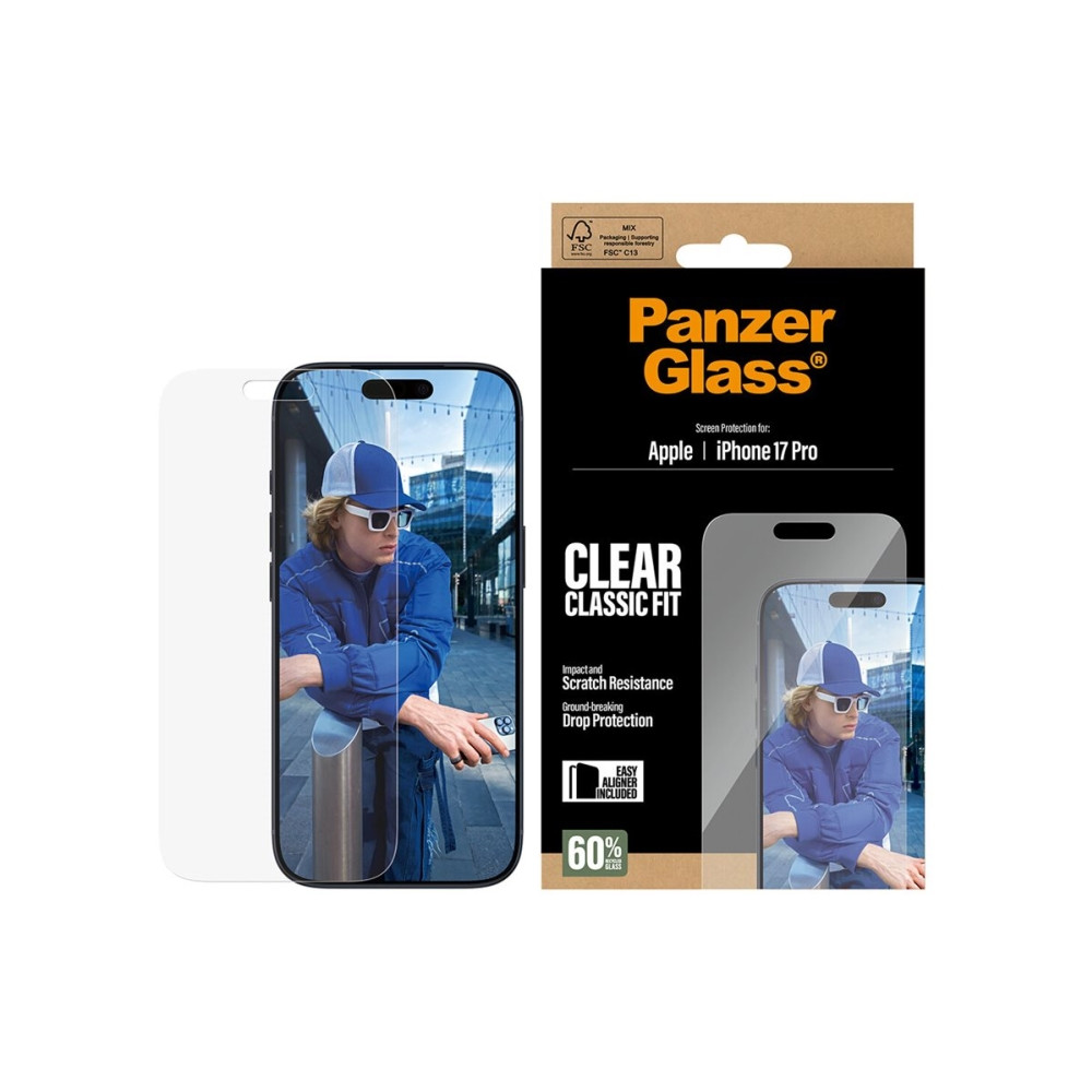 Produktbild för PanzerGlass - skärmskydd för mobiltelefon - klassisk passform med EasyAligner